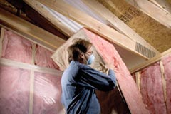 Installing insulation in rafters