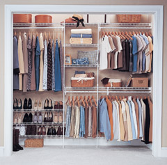 A closet with a fully customized closet