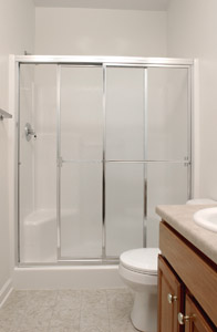 Shower door with frame