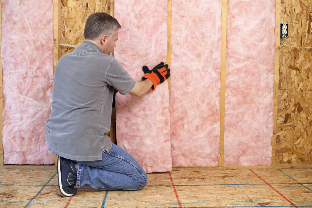Fiberglass insulation install